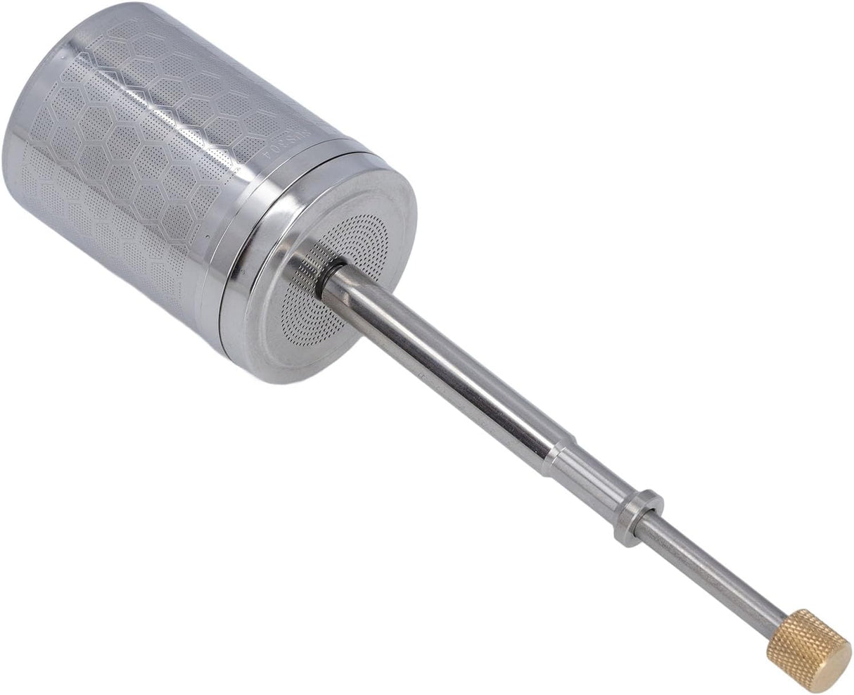 Coffee and Tea Maker, Stainless Steel Plunger Coffee Egg Maker, Spring-Driven Strainer Reusable Coffee Brewing Plunger Filter
