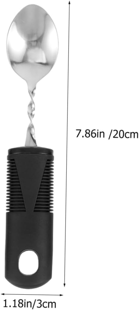2 Sets Flexible Camping Utensils One-Handed Kitchen Gadgets Pan Disabled Tableware Non-Slip Tableware Adaptive Utensils Gadgets for Disabled Rubber Black