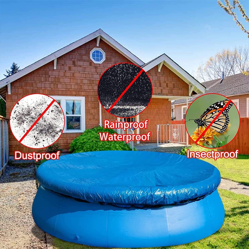 Swimming pool cover - Round pool cover - For above-ground pools - Waterproof and dustproof protective cover - For inflatable pools -8ft