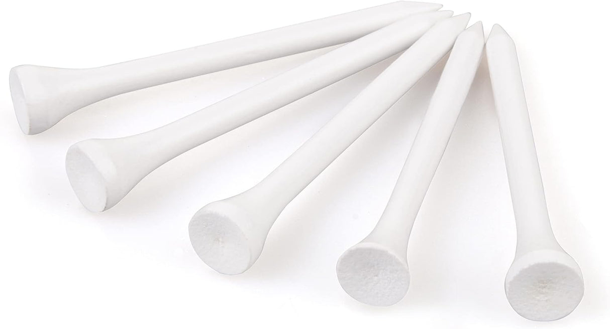 Wooden golf tee - 70 mm - White - 100 pieces