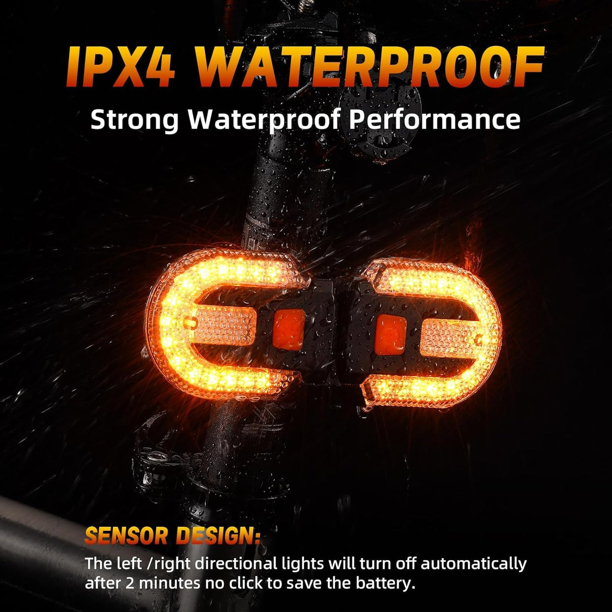 LED Bicycle Rear Light - with Turn Signal - Split Bicycle Rear Light - Bicycle Indicator Light USB Rechargeable - Suitable for Bicycles, Warning for Bicycle Safety Bicycle Light 5 Modes