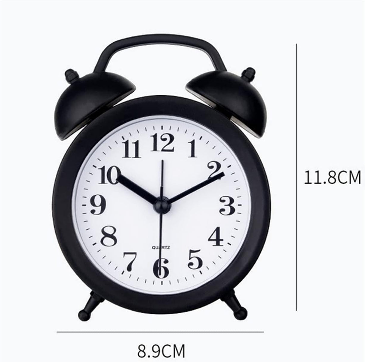 Children's Alarm Clock-Children's Alarm Clock-Children's Twin Bells-Cute Battery-Powered-Analog Mini Round Bedside Alarm Clock-Children's Gift Children's Student Alarm Clock Home Decor (Blue)
