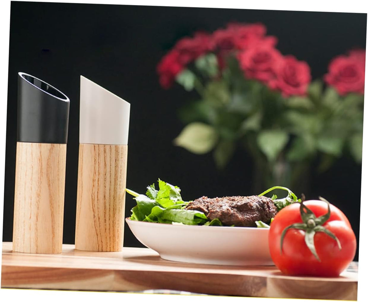Pepper Mill - Manual Ceramic - Wooden Kitchen Utensil - For Freshly Ground Spices - Easy to Clean - 160mm * 45mm - White