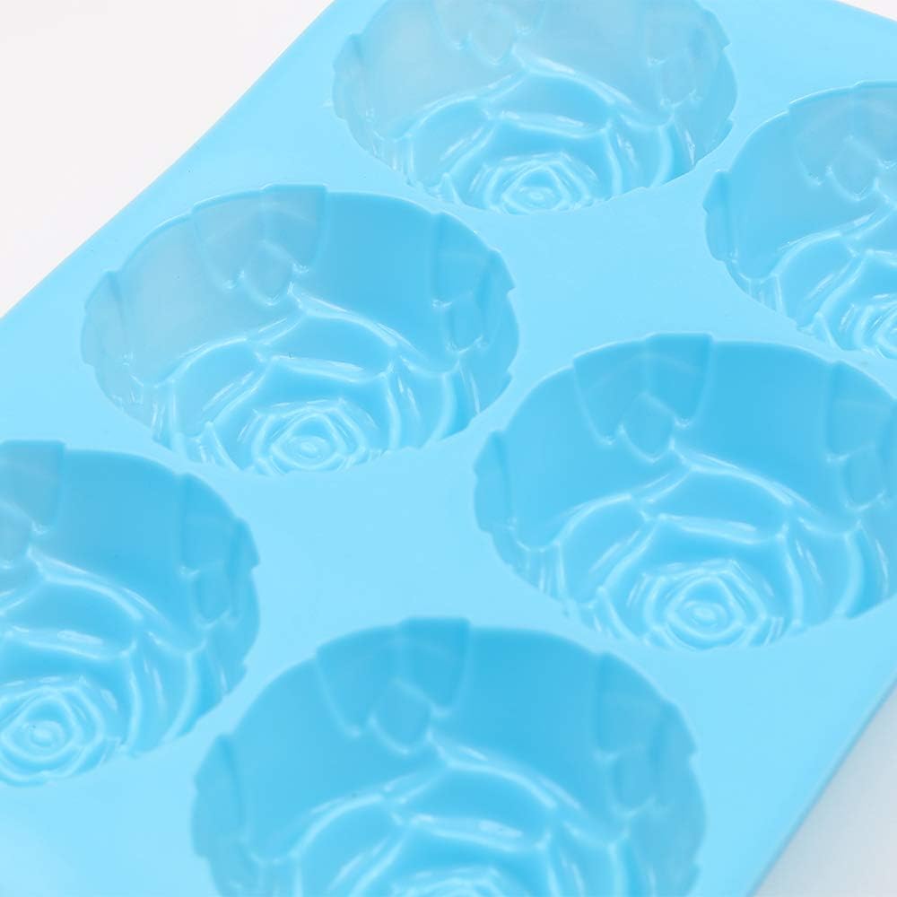 Cavity Flower Shaped Silicone Molds - Non-Stick Silicone, Jumbo Roses, Suitable for Candy, Chocolate, Jelly, Ice Cubes and Roses - Set of 3