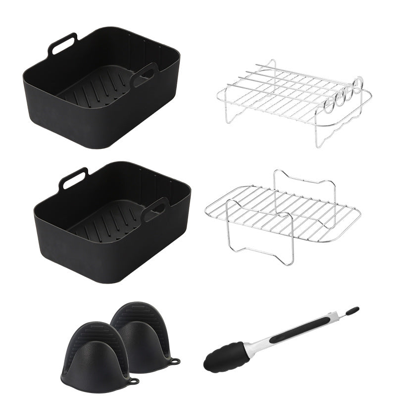 Airfryer Accessory Set - Silicone Liner, Grill, Steam Basket, Baking Tray and Pan - Set of 7