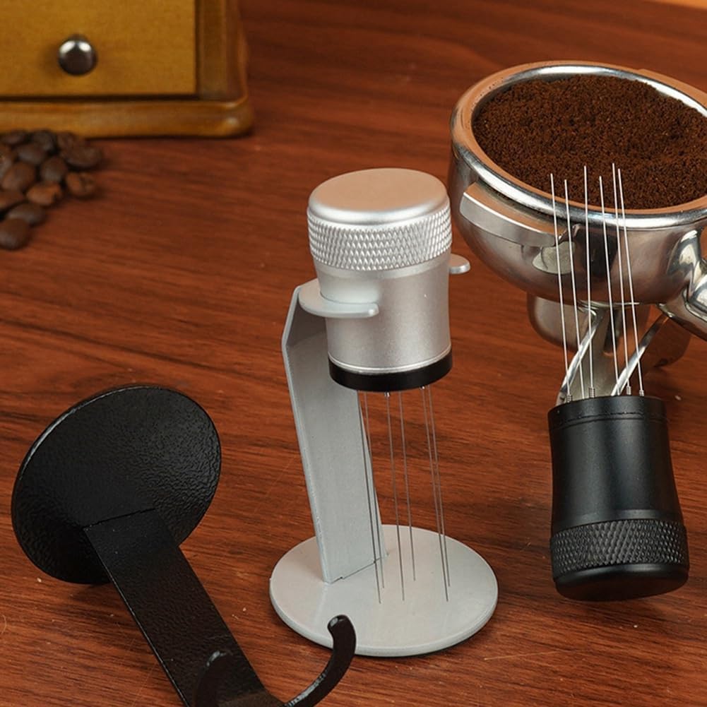 Coffee Mixer - Fabric Mixer with Holder - 6-Pin Coffee Stirrer - Removable and Washable Mixer - Black