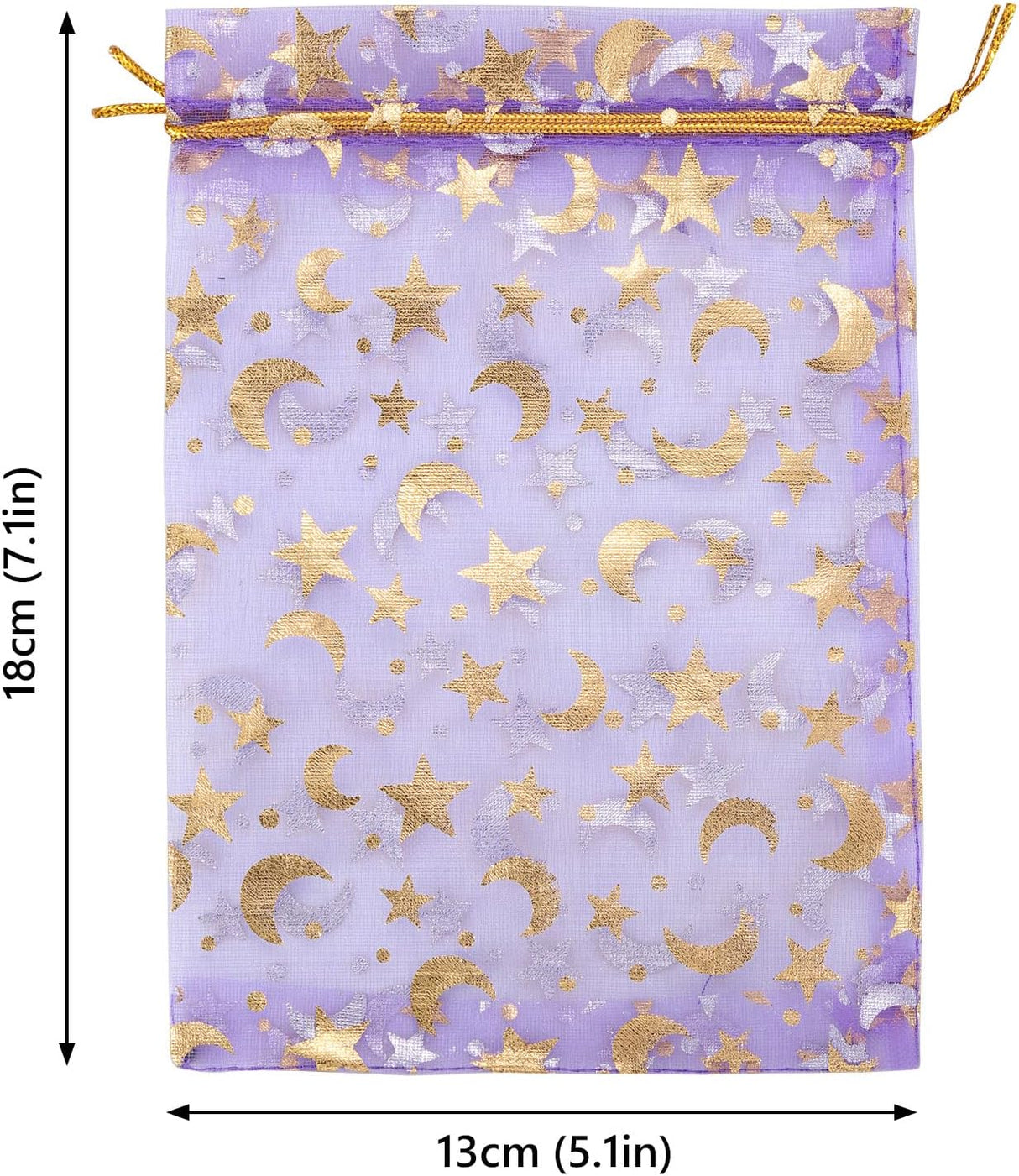 Gift bags - Purple drawstring organza - Wedding jewelry bags - 13x18cm - 100 pieces