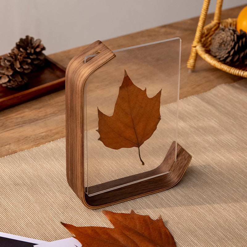Photo Frame - Black Walnut - Transparent Acrylic Display Stand - Picture Frame, Photo Frame, Desk Ornament - 10*15CM