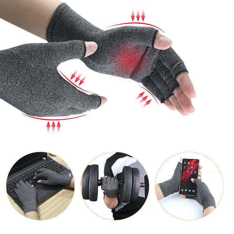 Rheumatism Gloves - Compression Gloves - Unisex - Osteoarthritis - Rheumatism - Arthritis - Repetitive Strain Injury- Carpal Tunnel Syndrome- XL - Gray