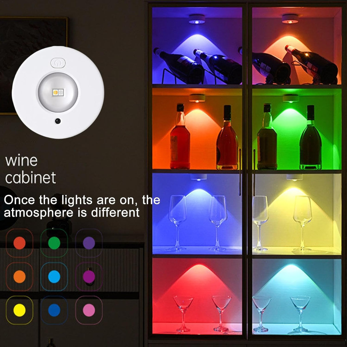 LED Cabinet Light - Rechargeable Bar Lamp with Dimmer and Remote Control - 500mAh USB Dimmable Recessed Light - Suitable for Kitchen, Bedroom, etc.
