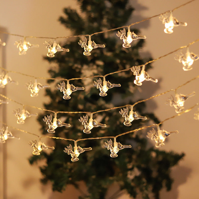 LED Christmas decorative light string - Elk Christmas tree ornament mood light - 3 battery box - 6 m 40 lights