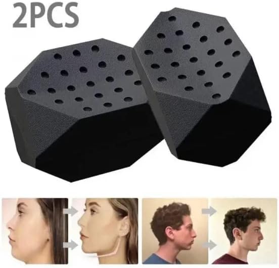 Jawline Trainer - Silicone Jaw Trainer - Powerful jaw trainer and jawline shaper for all levels - Slimmer, firmer and contours the face - 2 pieces (black + white)