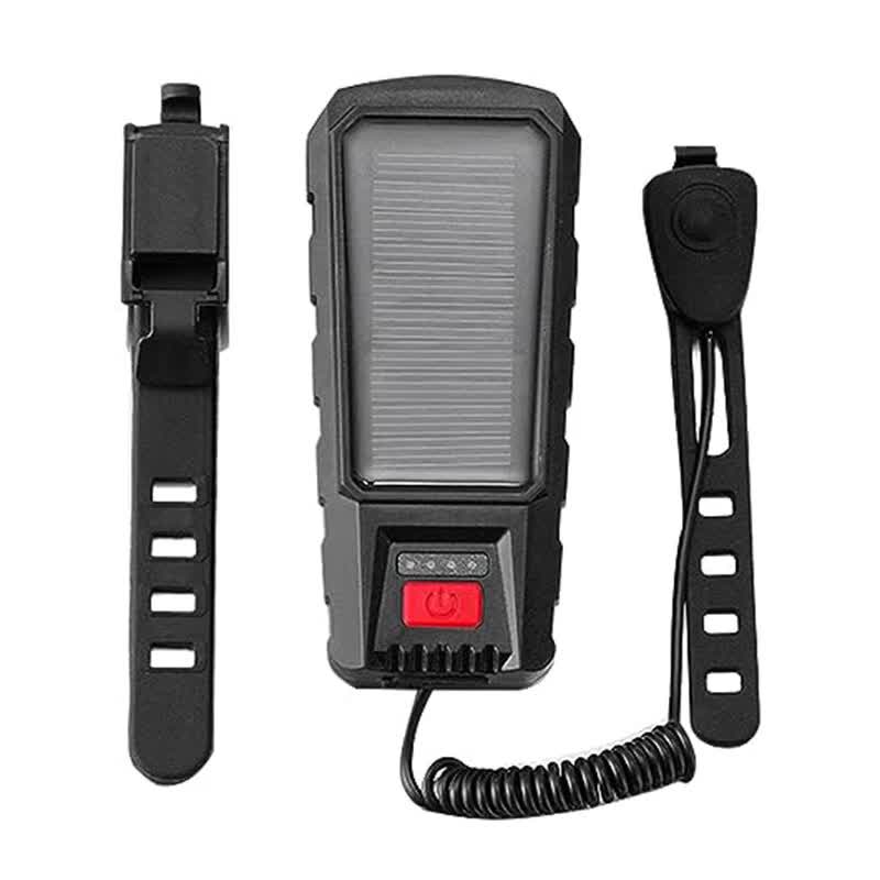 Bicycle Light - Bicycle Front Light - Rechargeable - Solar Powered with High Durability, Dual Lights Ultra-Bright with Horn Function, USB Rechargeable