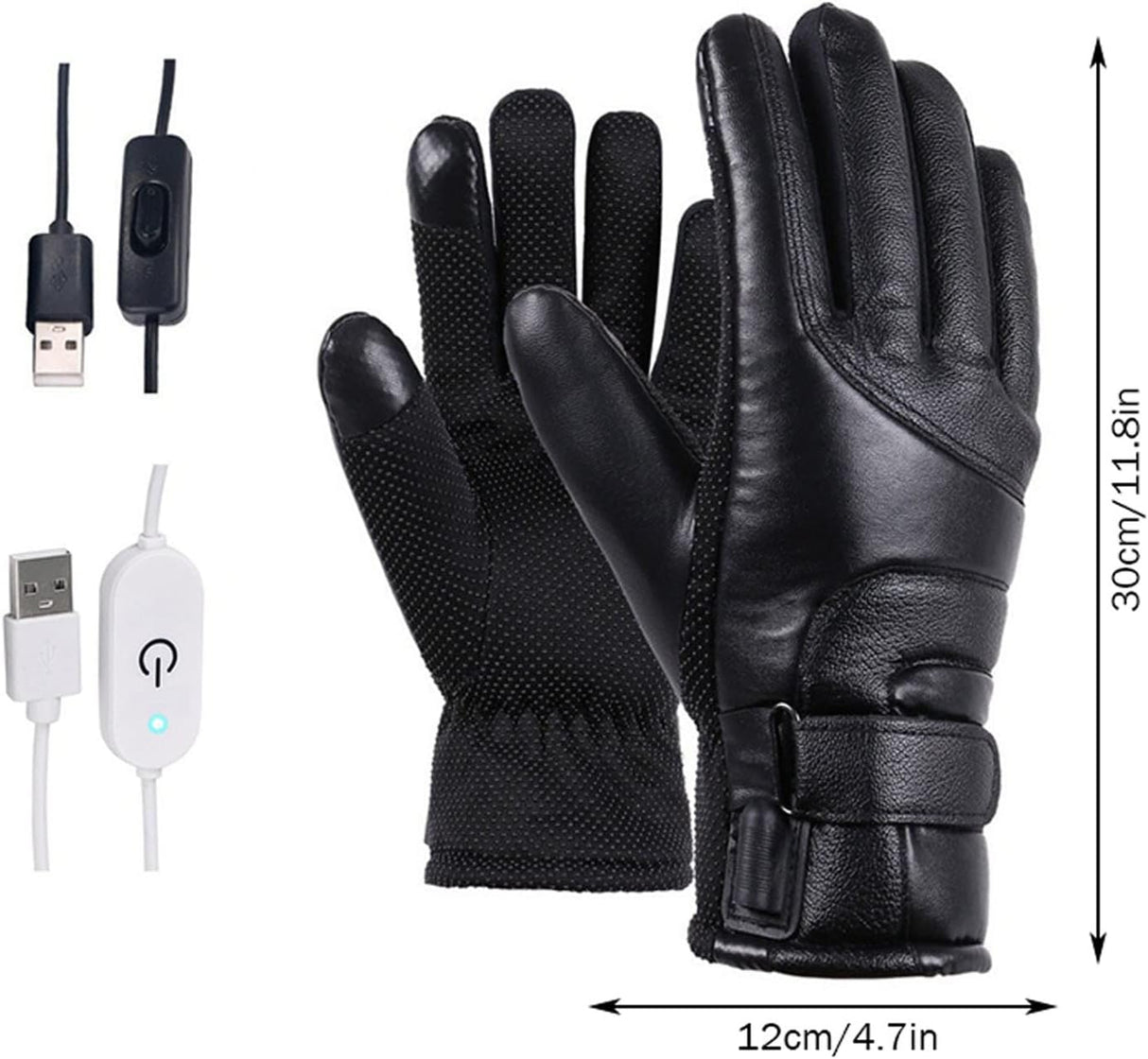 Electric Heated Gloves - USB Rechargeable, Waterproof & Breathable with Adjustable Fit for Skiing, Cycling, Hiking & Outdoor Adventures – Ideal for Cold Weather Conditions
