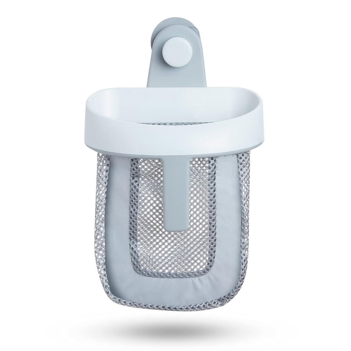 Toy Storage Bag Bathroom Rack Storage Bag for Bathroom with Quick Dry Net, Super Strong Suction Cup, Easy to Attach to Tiles and Bath Wall - Gray