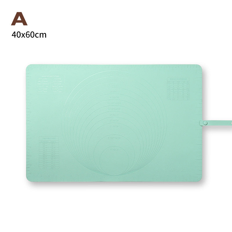Large Silicone Baking Mat with Measurement Guide, Non-Slip Dough Rolling Mat for Pastry, Fondant and Pizza, Green, 60 x 40 cm