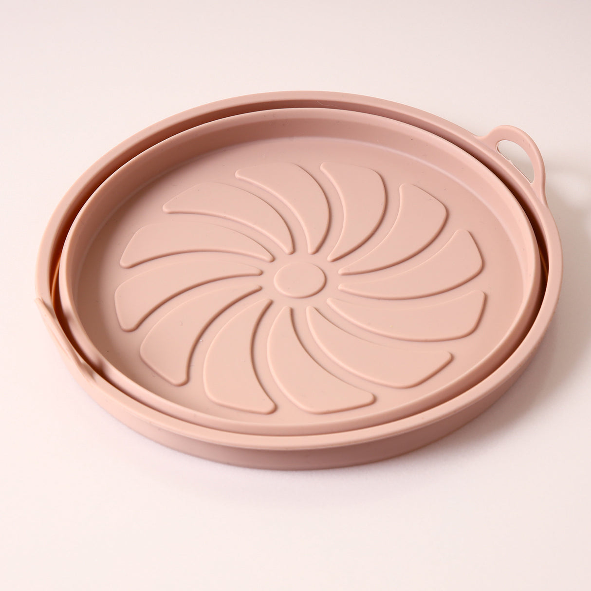 Foldable Silicone Air Fryer Basket, Reusable Heat Resistant Non-Stick Cooking Liner for Oven and Air Fryer, Pink