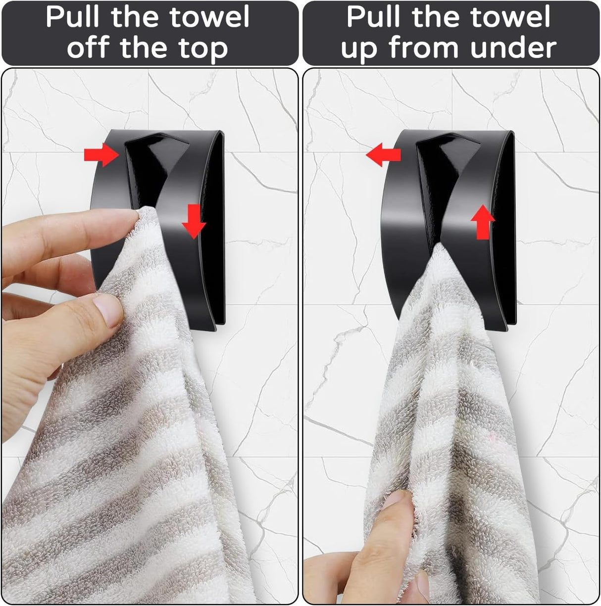 Stainless Steel Tea Towel Holder - Set of 4 - Self-Adhesive Towel Clip - No Drilling Required - For Kitchen & Bathroom