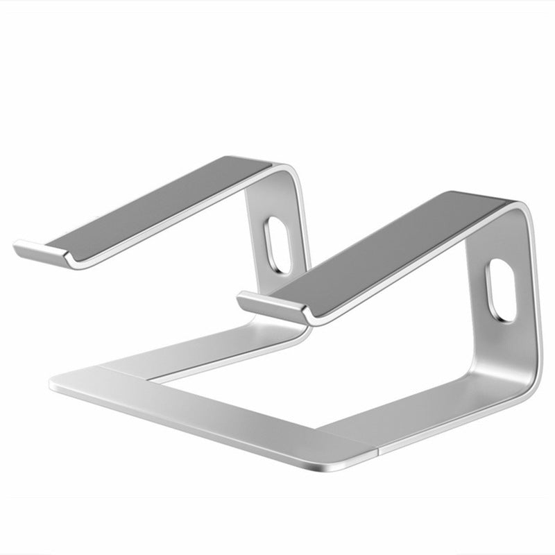 Ergonomic Aluminum Laptop Stand - Removable & Height Adjustable - Suitable for 10-14 inch Notebooks - Metal Silver