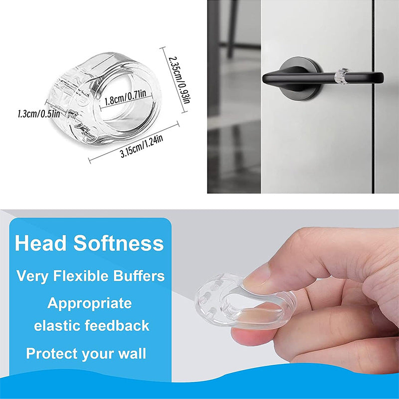 6 Pack PVC Door Handle Bumpers, Wall Protection Rings and Door Stop Cushions for Lever Handles in Bedrooms and Hallways, White