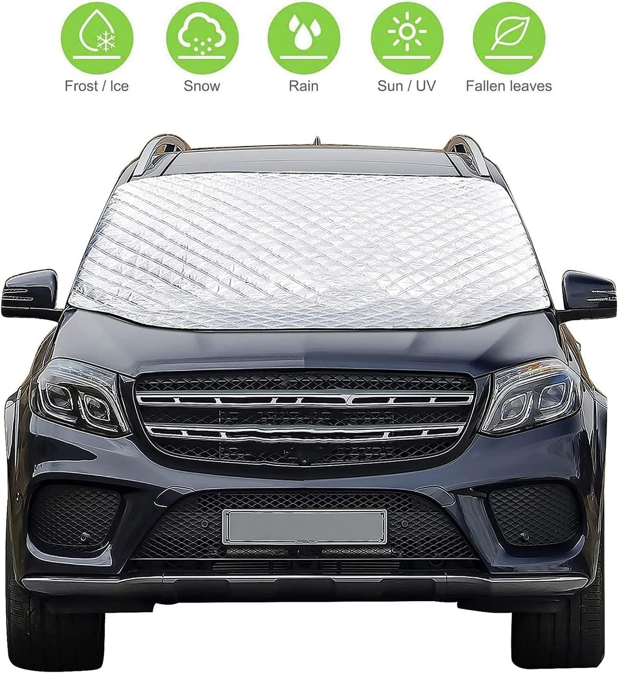 Car Windshield Cover - Anti-Freeze Blanket & Sunshade - Layered Winter Cover - 145 x 92 cm - Protection against Snow and Ice