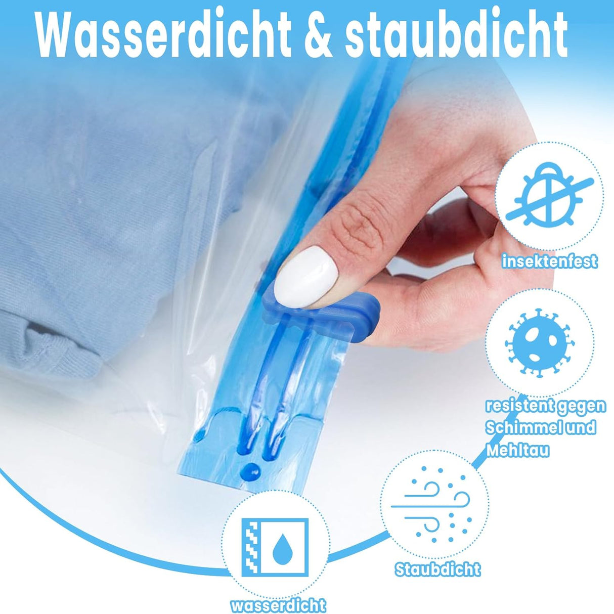Roll Up Vacuum Bags for Travel - Pack of 14 - Clothing Compression Bags - No Pump Needed - 3 Sizes (35x50/40x50/40x60 cm)