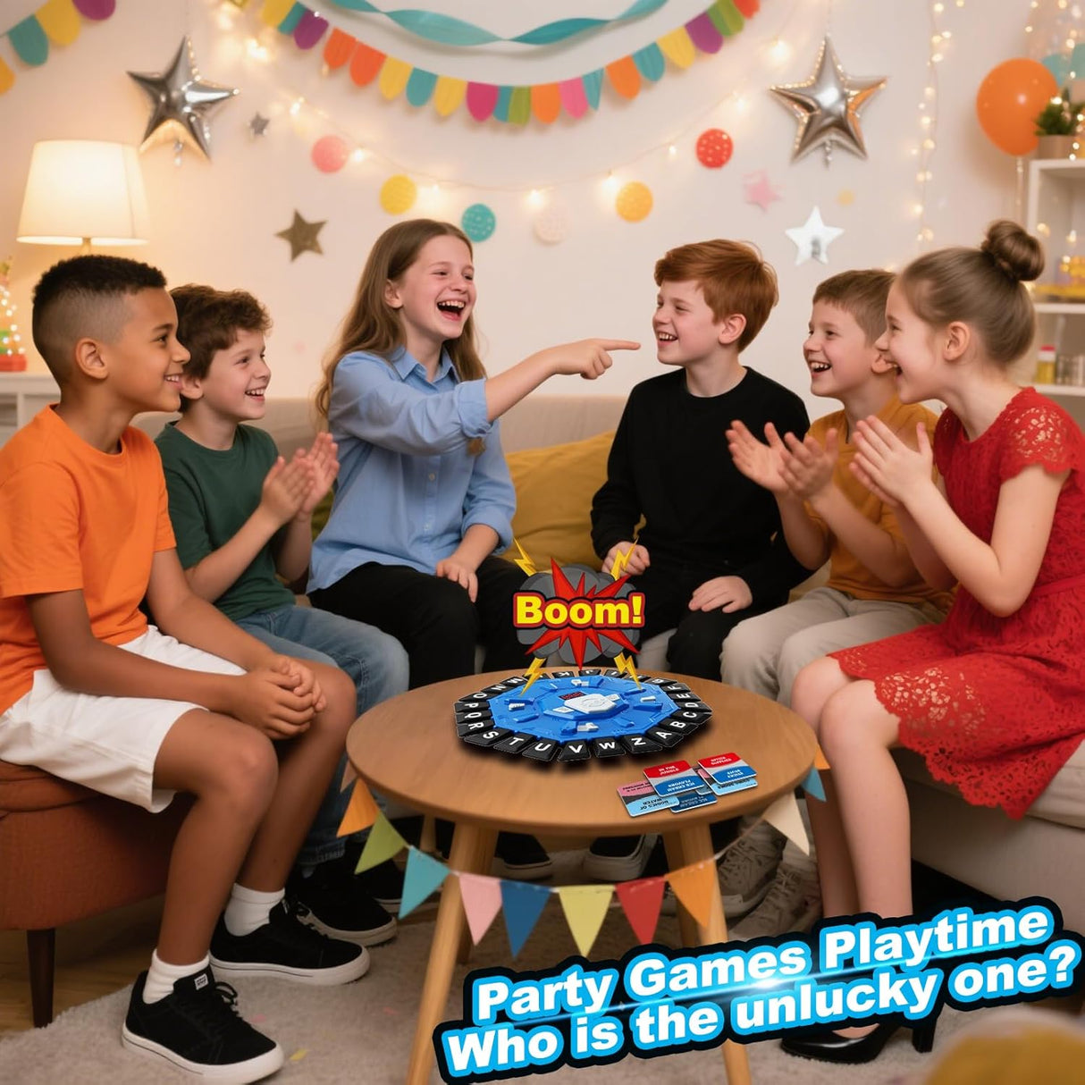 Board Game - 24-Letter Press Game - Fun and Fast Puzzle Game - Includes Two Modes - Covers 220 Theme Categories - Suitable for boys and girls aged 3 and up (2-8 players) - Word Game for Kids and Adults, Christmas and Birthday Gift - Blue
