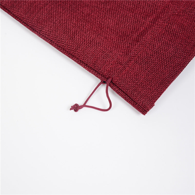 Linen wine bags - jute wine bags - blind tasting - drawstring bags - wine bottle protectors - 10 pieces - red