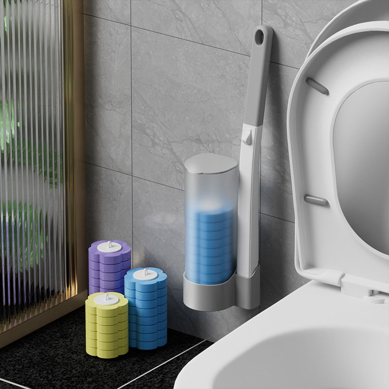 Toilet brush - Replacement brush heads - Replaceable toilet brush set - Highly effective cleaning - Suitable for bathrooms and toilets -40*10cm- Hygienic and convenient (Ocean Blue)