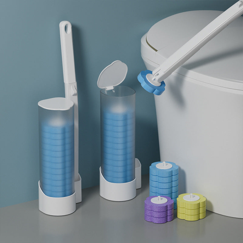 Toilet brush - Replacement brush heads - Replaceable toilet brush set - Highly effective cleaning - Suitable for bathrooms and toilets -40*10cm- Hygienic and convenient (Ocean Blue)