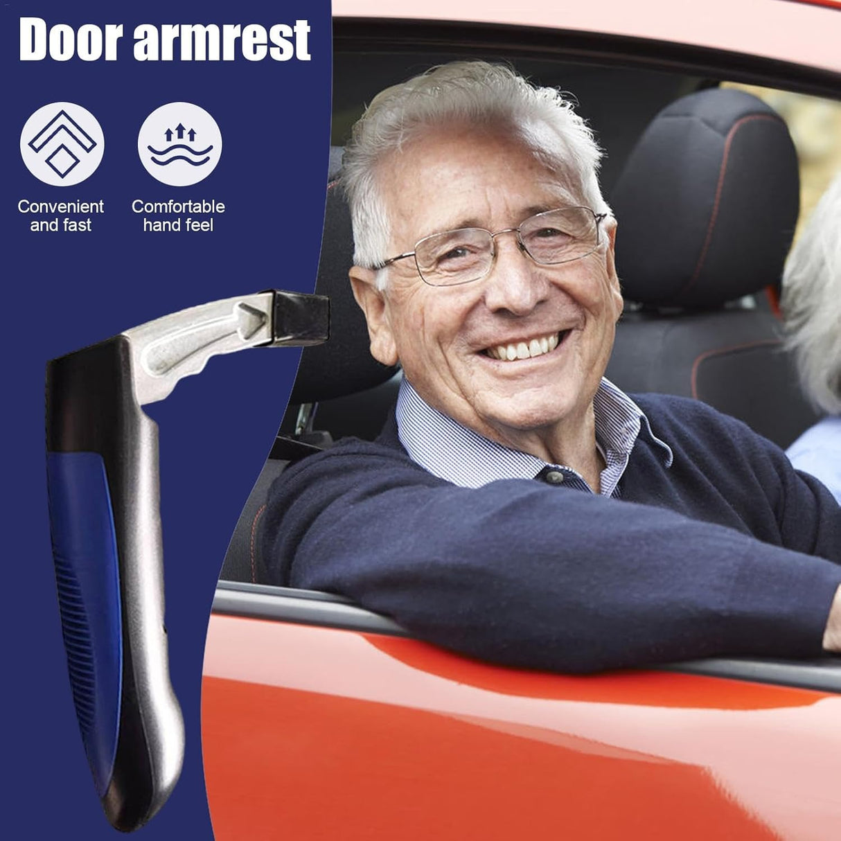 Car Door Assist Handle for Seniors and Adults, Non-Slip Vehicle Support Bar for Easier Entry and Exit from Cars, SUVs and Vans