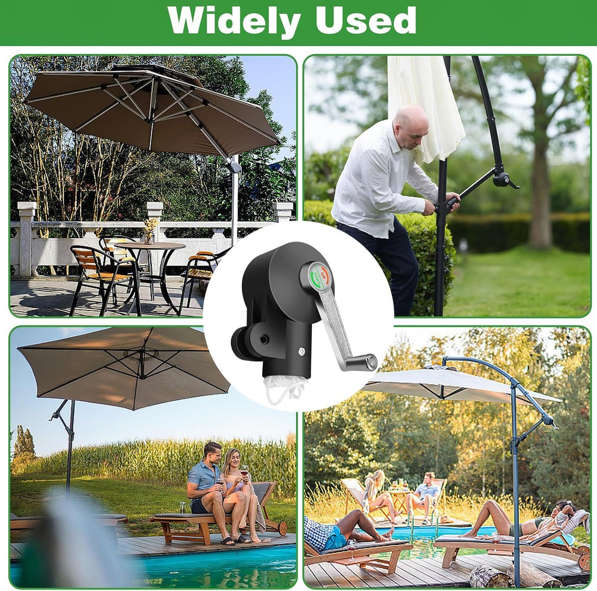 Cantilever Patio Umbrella Crank Handle Replacement, Adjustable Umbrella Stand Part for Courtyards, Gardens, Beaches and Outdoor Patios