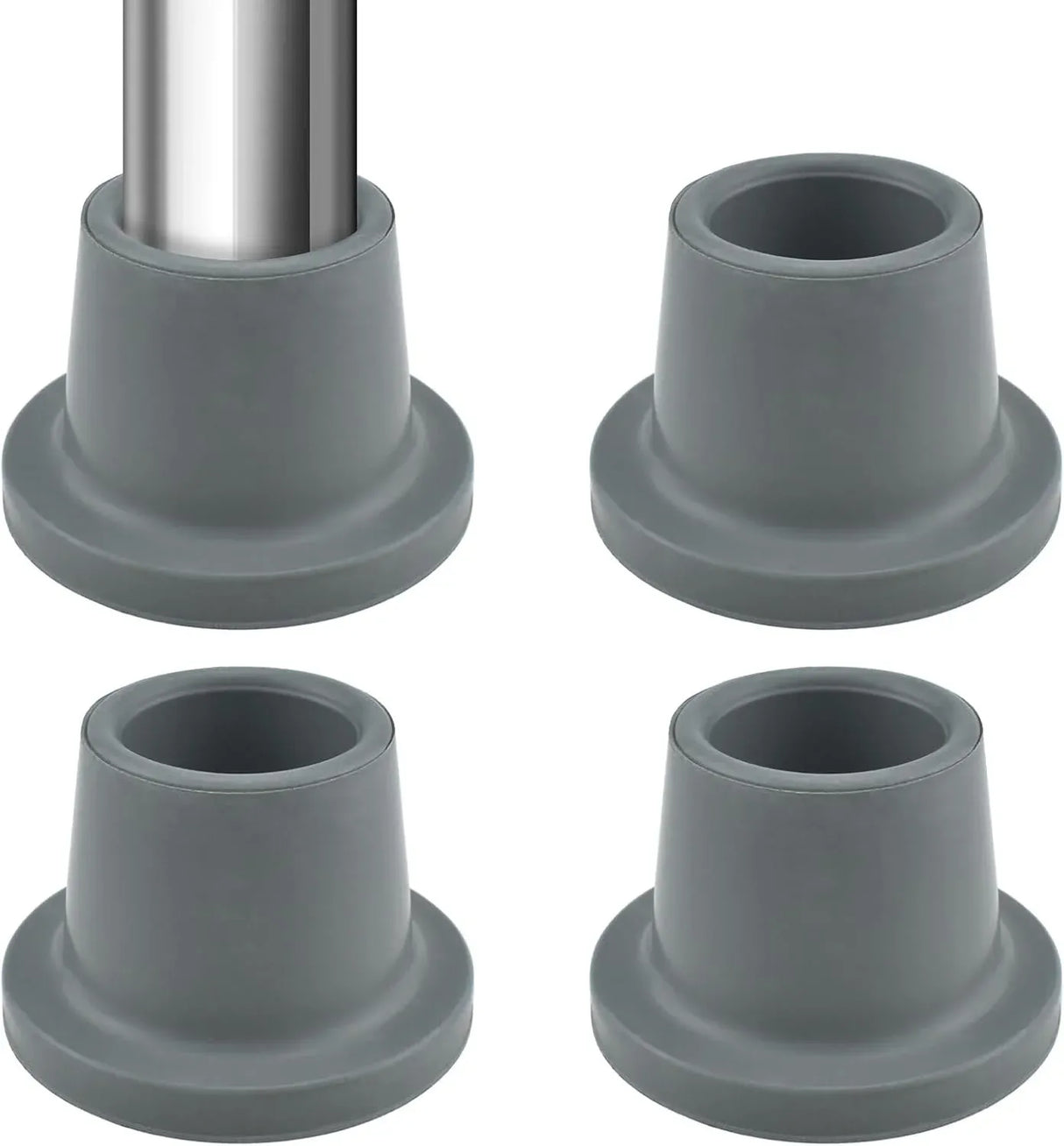 Shower Chair Replacement Feet Non Slip Rubber Suction Cup with Metal Insert for Shower Stool Bench and Bath Chair Gray 4 Pack