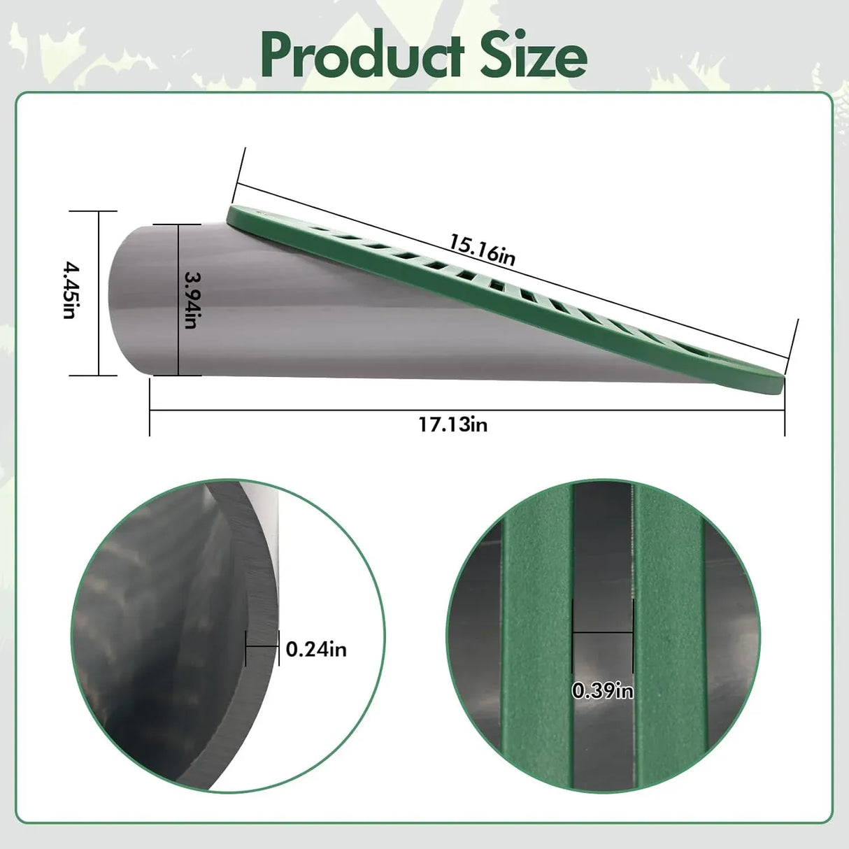 4 Inch Angled Drain Grating Yard Drain Emitter for Gutter Downspout Extensions and Lawn Ditch Drainage Green 2 Pack