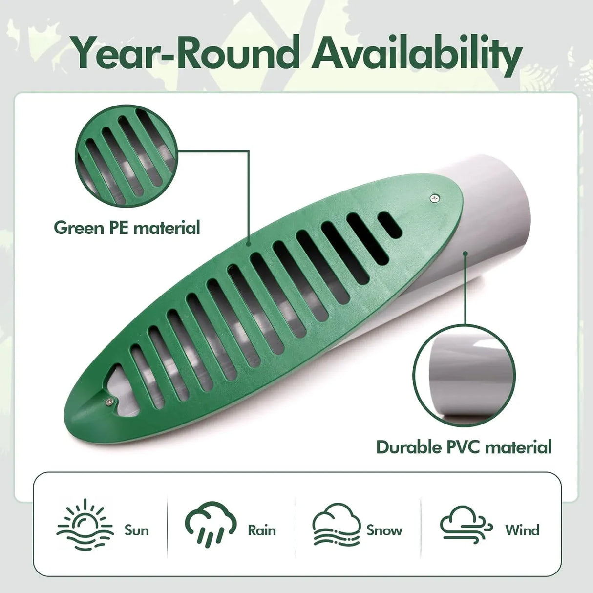 4 Inch Angled Drain Grating Yard Drain Emitter for Gutter Downspout Extensions and Lawn Ditch Drainage Green 2 Pack