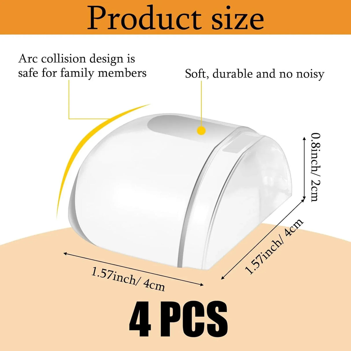 4 Pcs Floor Door Stopper, Self Adhesive Clear Rubber Wall Protector Bumper for Shower Doors, Home Office Furniture Glass Mirror