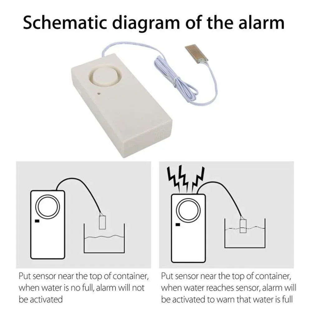 Smart Water Leak Sensor Alarm, 130 dB Leakage Detector Alert System for Home Kitchen Bathroom, White, Daily Comfort Use