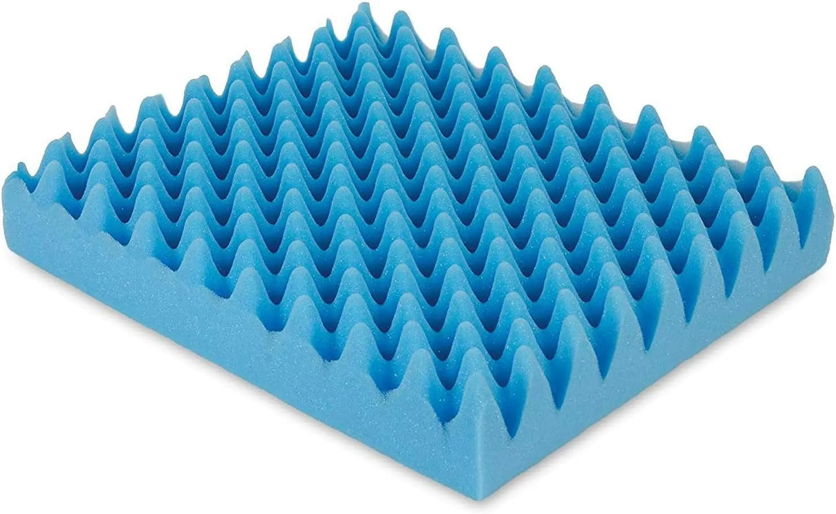 Egg Crate Foam Seat Cushion for Back Pain and Sciatica Relief, Chair Car Seat Office Wheelchair Pad, 19x19x3 Inch Blue
