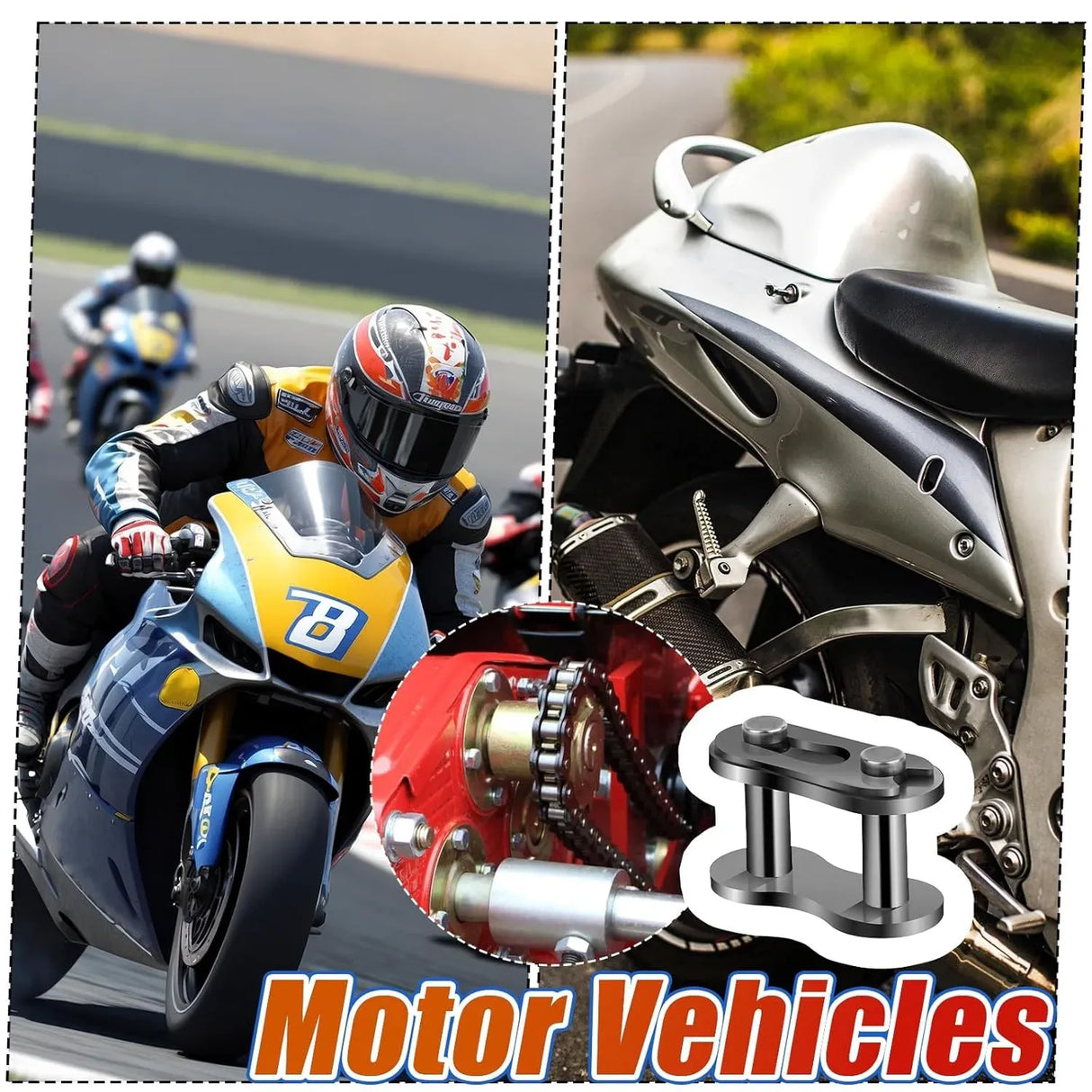 8 Pcs 420 Chain Master Links Replacement Connector Links for Motorcycle Pocket Bike Dirt Bike Mini Bike and Go Kart Parts