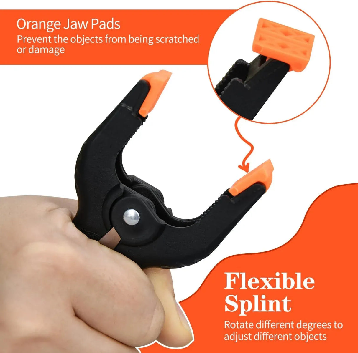 Plastic Spring Clamps Heavy Duty 6 Inch Backdrop Clips for Woodworking and Photography, Black, 12 Pack, Durable Plastic Construction