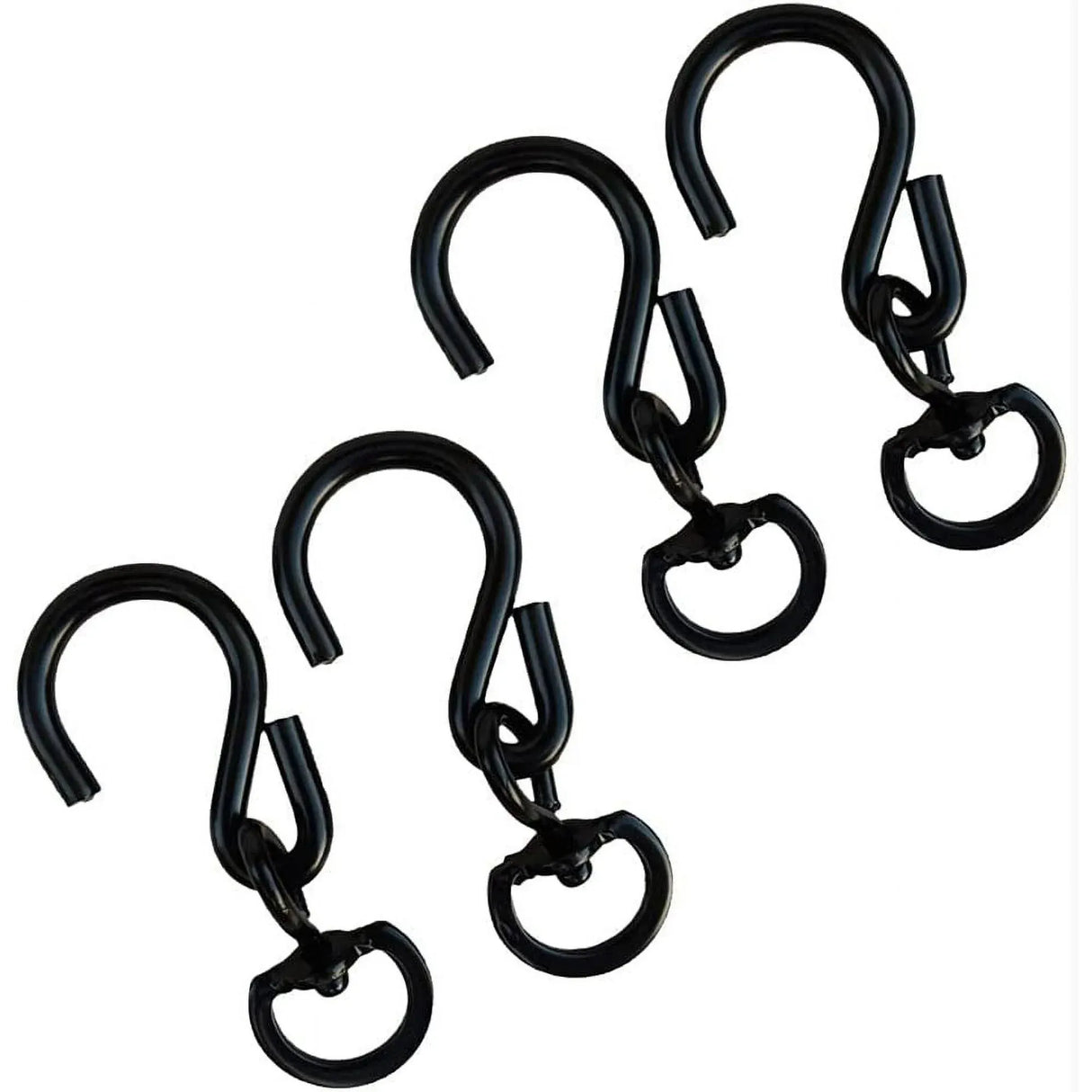 Swivel Plant Hanger Hooks, Heavy Duty Swivel Hooks for Hanging Plants, Indoor Outdoor Garden Use, Black 4 Pack