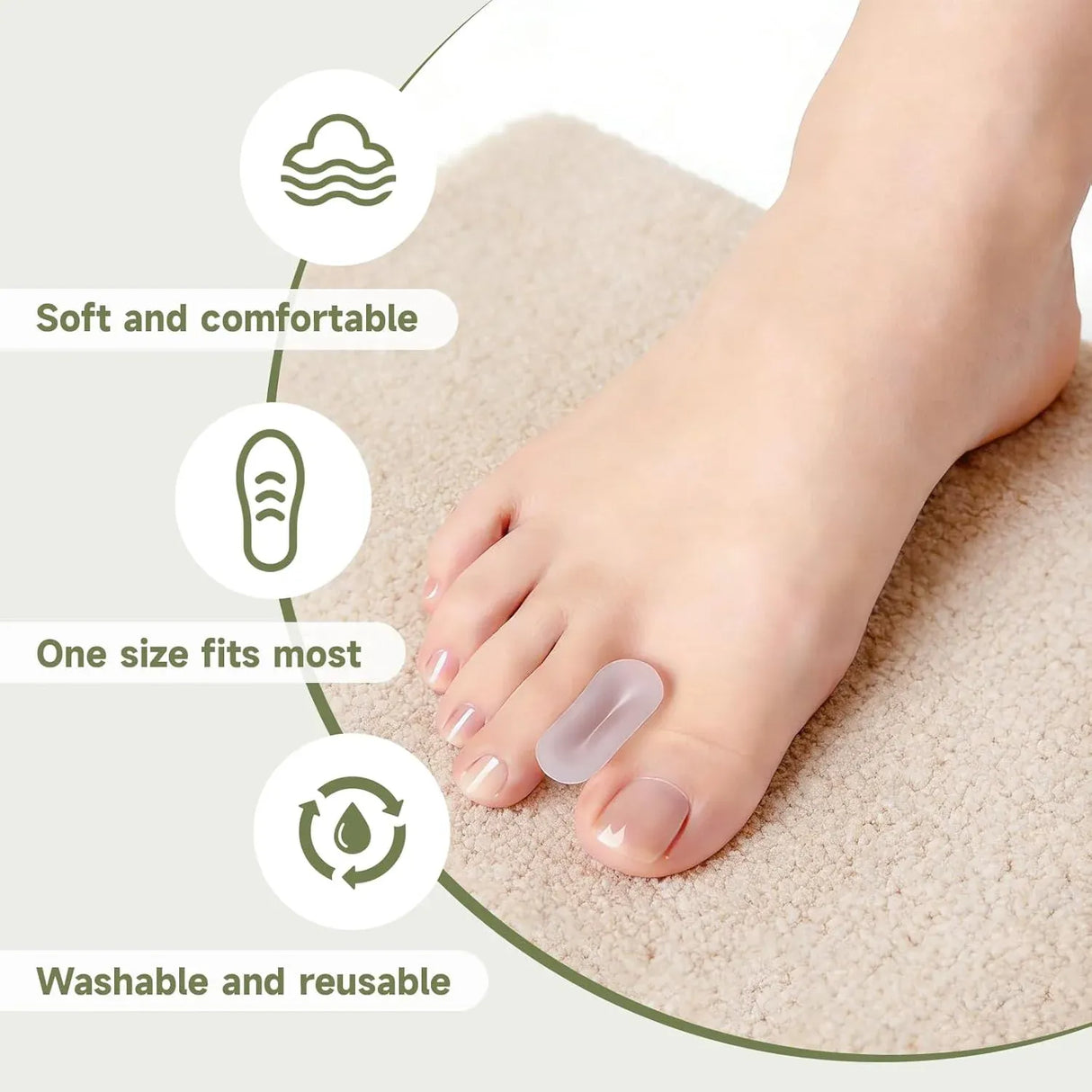 16 Pack Gel Toe Separators Soft Silicone Toe Spacers for Women Men Daily Foot Care Transparent, Daily Comfort Use