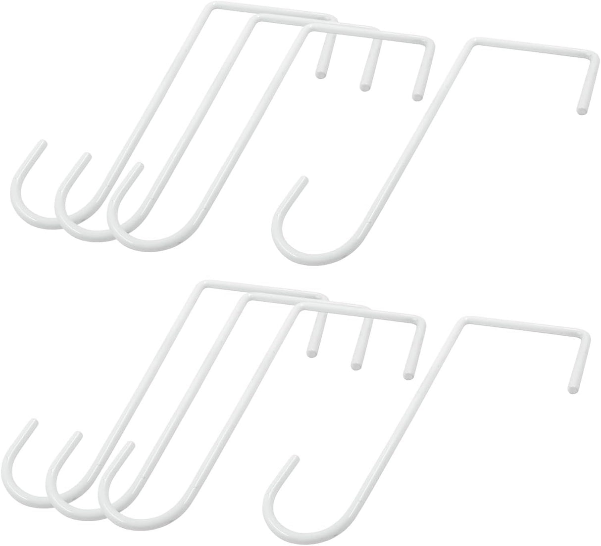8 Pack Vinyl Fence Hooks, White Powder Coated Steel Hangers for Bird Feeders, Plants, Lights and Pool Equipment, 3 x 8 Inches