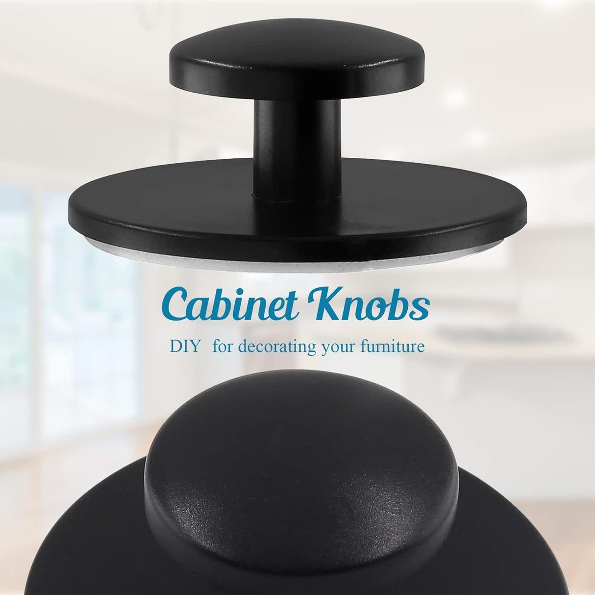 20 Pcs Self Adhesive Cabinet Knobs Mini Drawer Pulls for Kitchen Cabinets, Dressers, Drawers and Wardrobes, Black