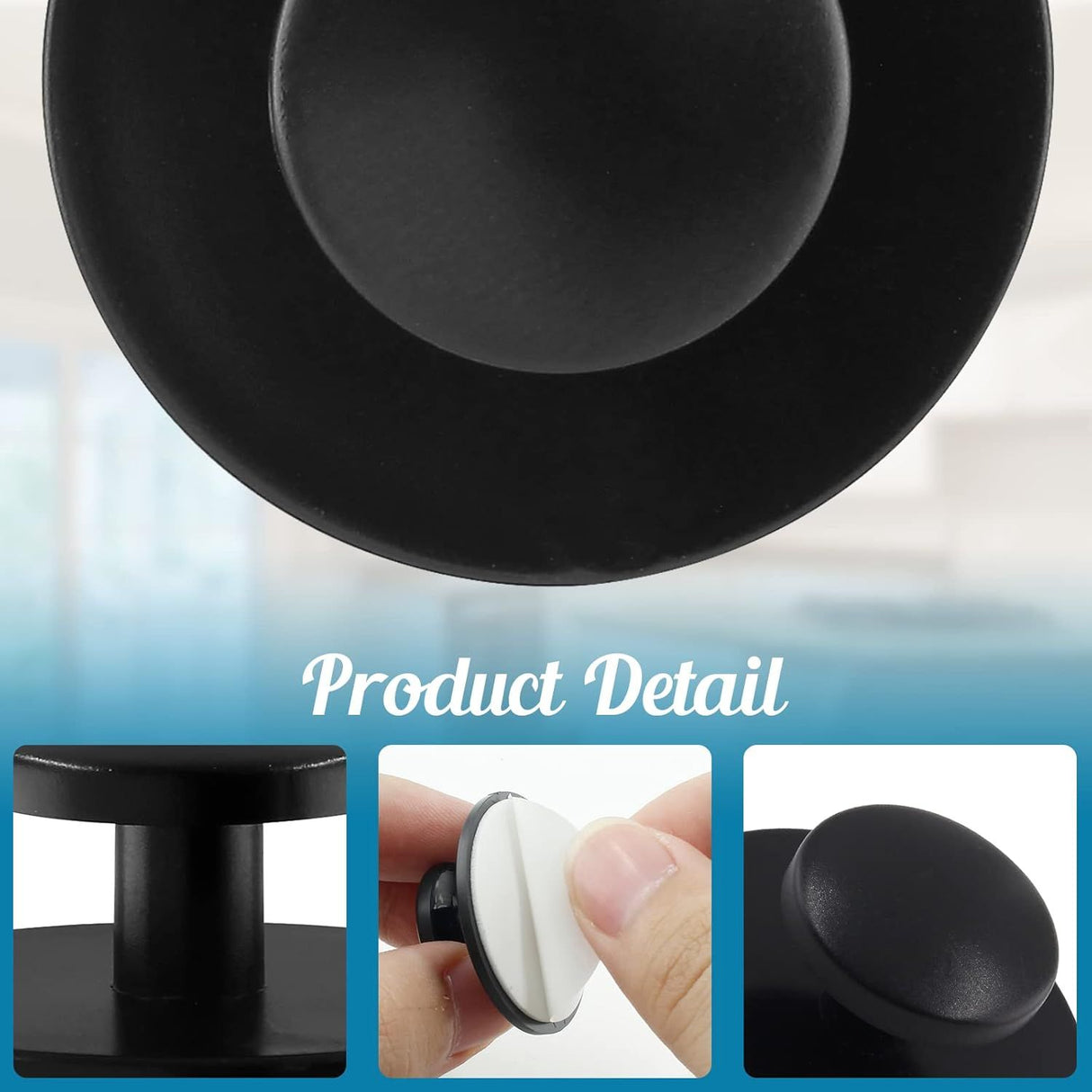 20 Pcs Self Adhesive Cabinet Knobs Mini Drawer Pulls for Kitchen Cabinets, Dressers, Drawers and Wardrobes, Black
