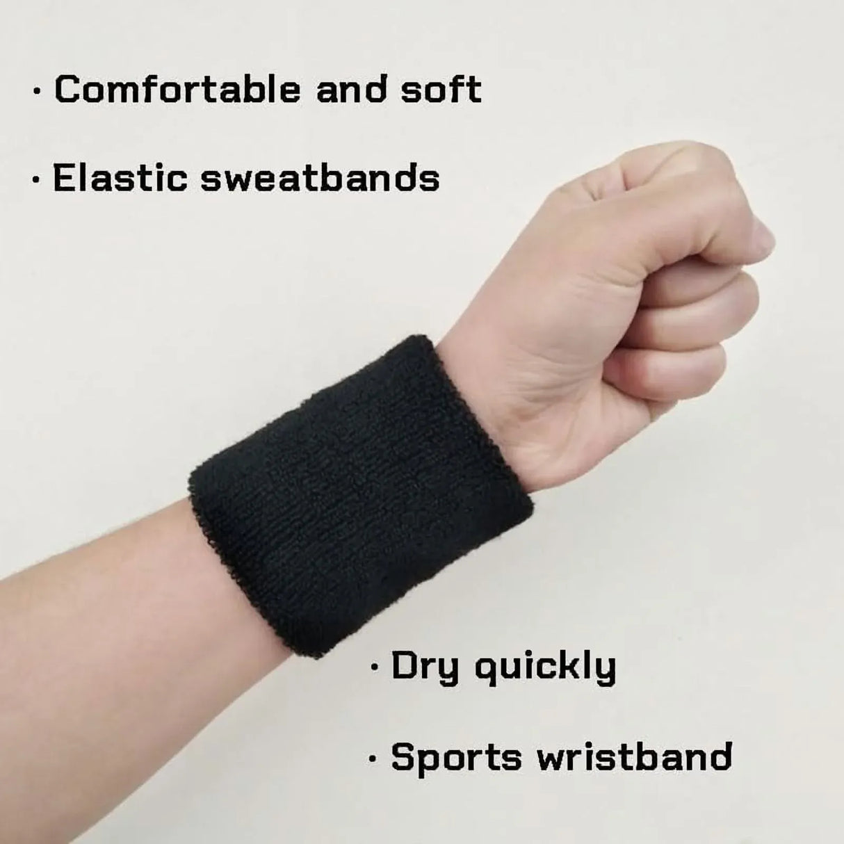 8 Pcs Sports Wristbands Cotton Elastic Sweatbands for Tennis Basketball Running Men Women Black White, Practical Everyday Use