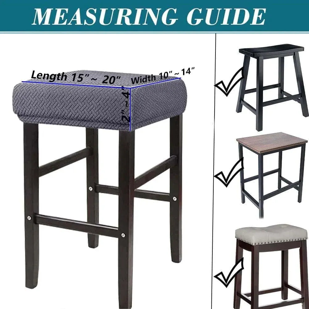 Bar Stool Covers 1 Pack Stretch Washable Saddle Seat Slipcovers for Counter Stools and Vanity Stools, Beige