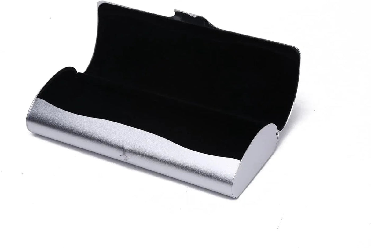 Hard Aluminum Eyeglasses Case Matte Metal Spectacle Box for Sunglasses Storage Silver, Aluminum Construction, Practical Everyday Use