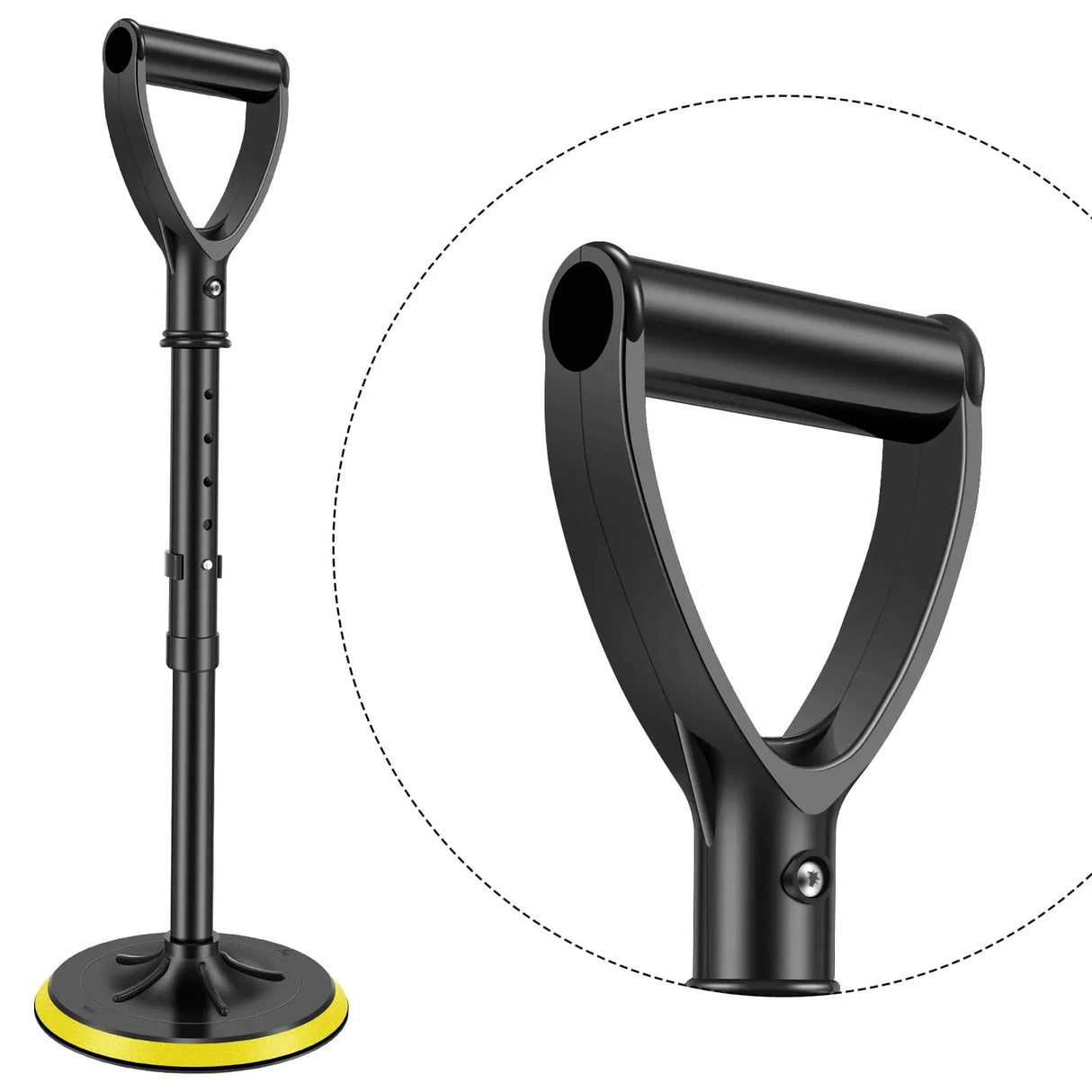 Stand Assist Mobility Aid, Height Adjustable Heavy Duty Metal Floor Standing Support Tool for Elderly, Yellow, Adjustable Design
