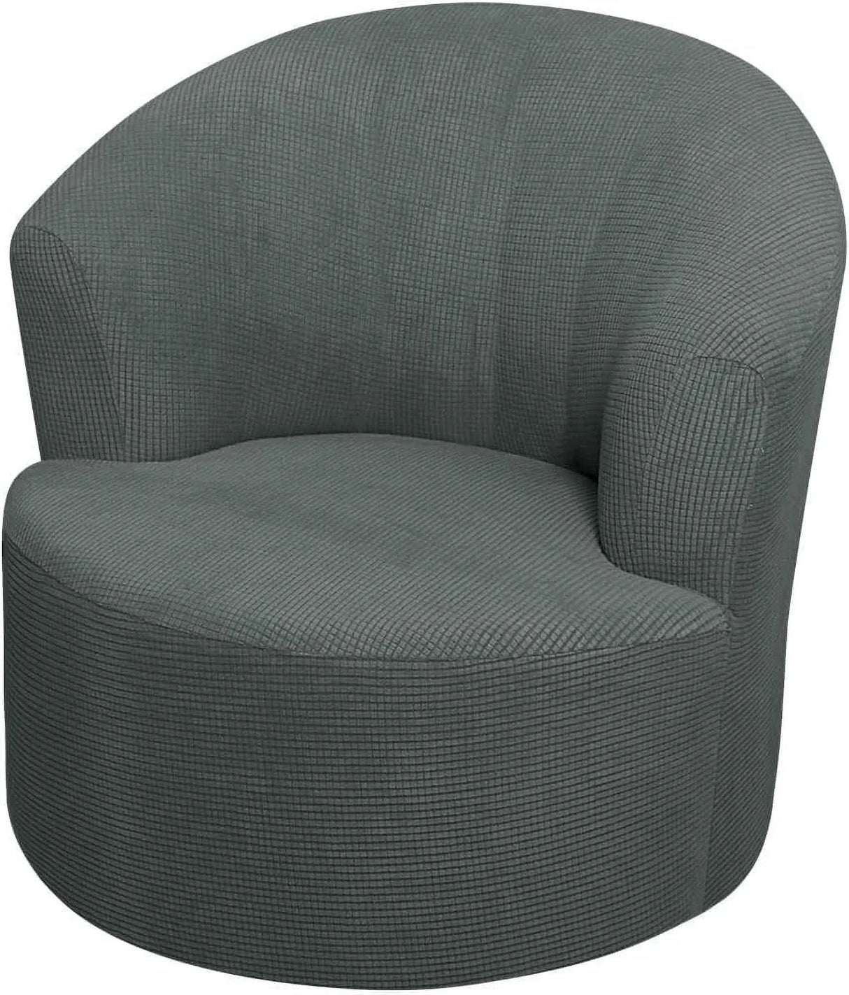 2 Pack Swivel Barrel Chair Slipcover Stretch Washable Soft Furniture Protector for Round Club Accent Chairs Living Room Gray
